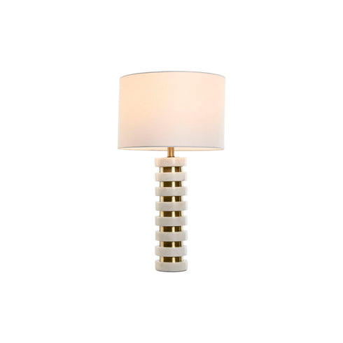 Lámpara de mesa Home ESPRIT Blanco Dorado Mármol 50 W 220 V 38 x 38 x 72 cm