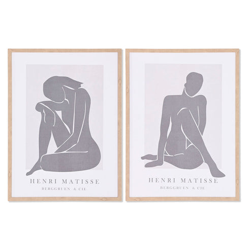 Cuadro Home ESPRIT Mujer Escandinavo 45 x 2,5 x 60 cm (2 Unidades)