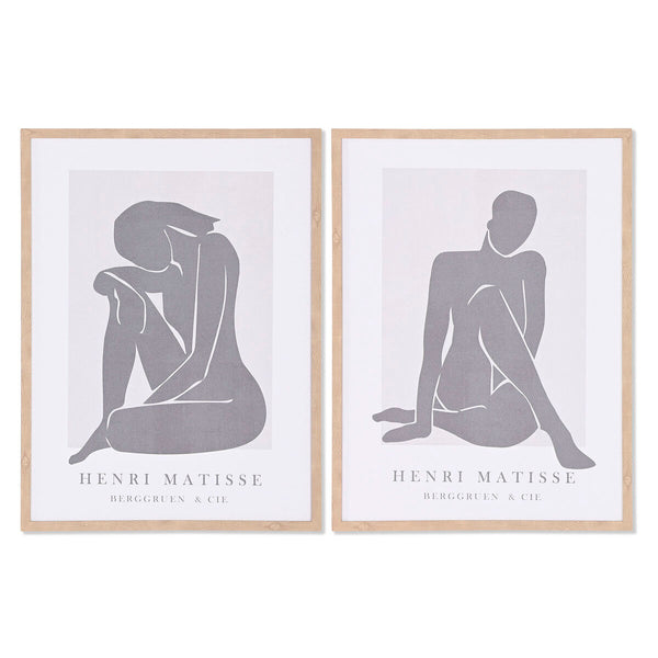 Cuadro Home ESPRIT Mujer Escandinavo 45 x 2,5 x 60 cm (2 Unidades)