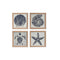 Juego de 4 cuadros Home ESPRIT Mediterráneo Marino 22 x 2 x 22 cm (4 Piezas)