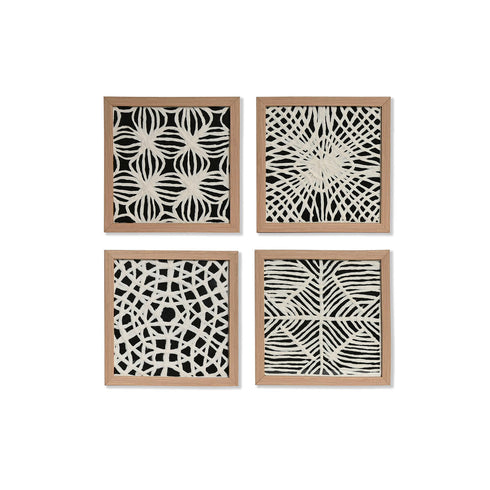 Juego de 4 cuadros Home ESPRIT Moderno 22 x 2 x 22 cm (4 Piezas)