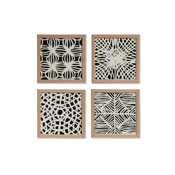 Juego de 4 cuadros Home ESPRIT Moderno 22 x 2 x 22 cm (4 Piezas)