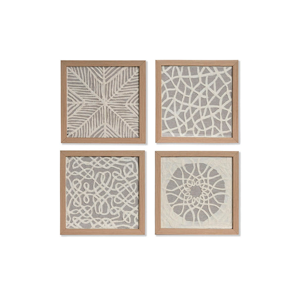 Juego de 4 cuadros Home ESPRIT Moderno 22 x 2 x 22 cm (4 Piezas)