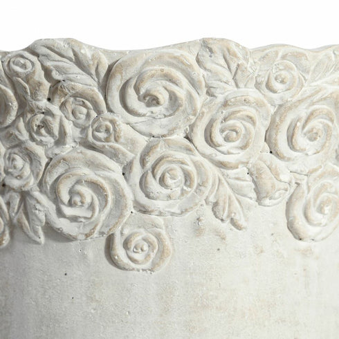 Jarrón 31 x 31 x 47,5 cm Cemento Blanco
