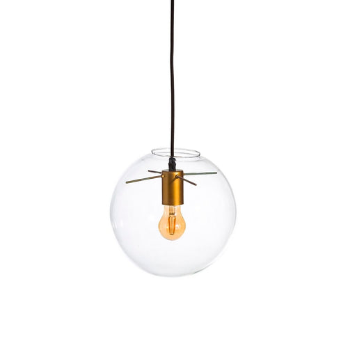 Lámpara de Techo Cristal Dorado Transparente Vintage Ø 25 cm 25 x 25 x 25 cm