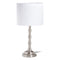 Lámpara de mesa Blanco Plateado Lino Metal Hierro 60 W 220 V 25 x 25 x 50 cm