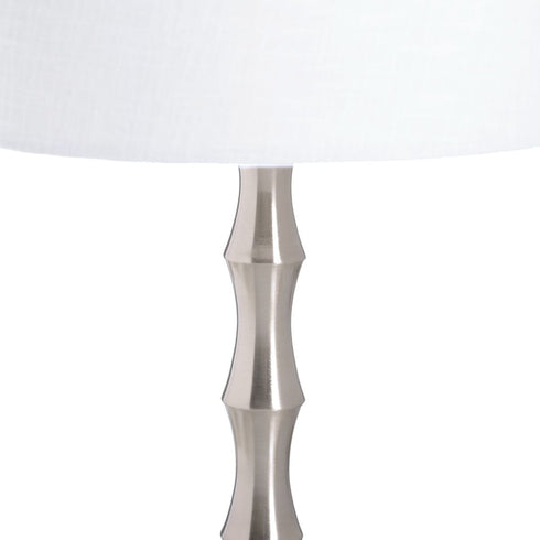 Lámpara de mesa Blanco Plateado Lino Metal Hierro 60 W 220 V 25 x 25 x 50 cm