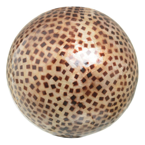 Bolas CAPIZ Decoración Beige Marrón 10 x 10 x 10 cm (8 Unidades)