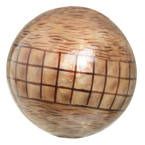 Bolas CAPIZ Decoración Beige Marrón 10 x 10 x 10 cm (8 Unidades)