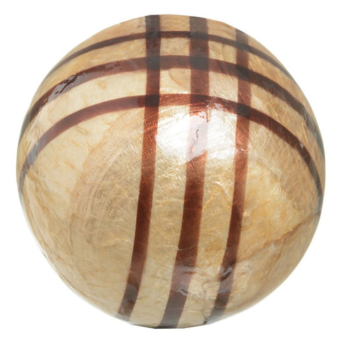 Bolas CAPIZ Decoración Beige Marrón 10 x 10 x 10 cm (8 Unidades)