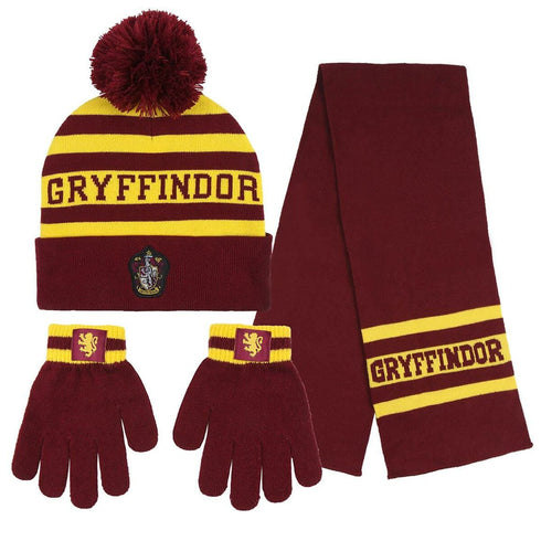Gorro, Bufanda y Guantes Harry Potter Rojo