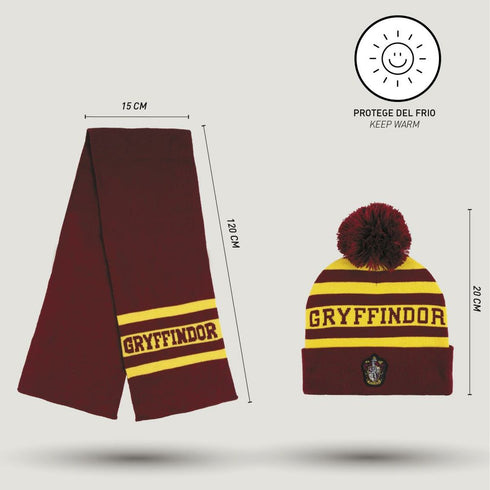 Gorro, Bufanda y Guantes Harry Potter Rojo
