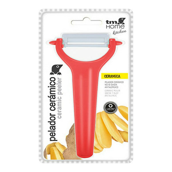 Pelador TM Home Cerámico Plano Rojo