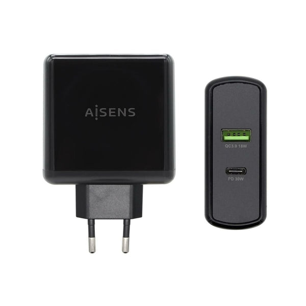 Cargador USB Pared Aisens PD 3.0 USB-C 48 W Negro