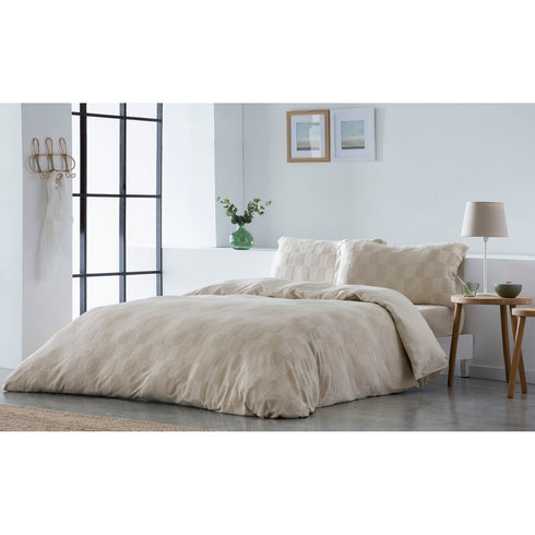 Funda Nórdica Naturals ELBA Beige Cama de 105 (180 x 220 cm)
