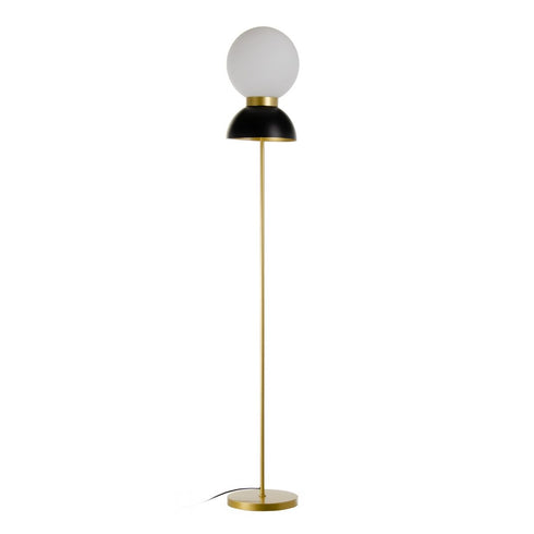 Lámpara de Pie 24,5 x 24,5 x 164 cm Cristal Negro Metal Blanco