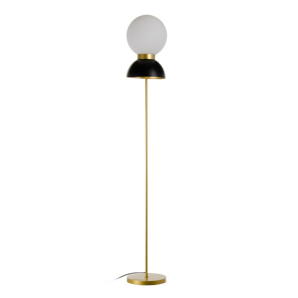 Lámpara de Pie 24,5 x 24,5 x 164 cm Cristal Negro Metal Blanco
