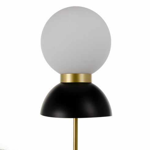 Lámpara de Pie 24,5 x 24,5 x 164 cm Cristal Negro Metal Blanco