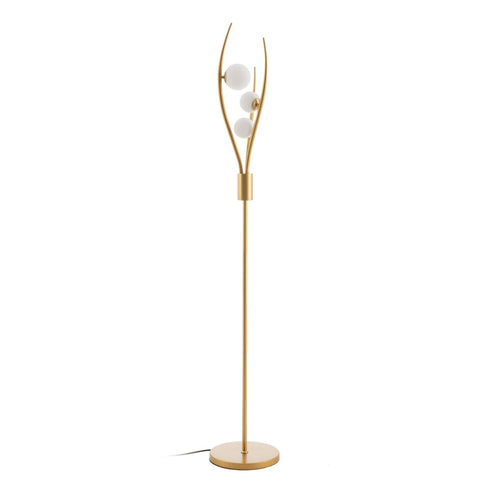 Lámpara de Pie 28 x 28 x 170 cm Cristal Dorado Metal