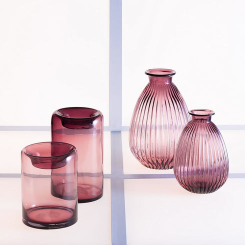 Jarrón Vidrio 15 x 15 x 25 cm Malva