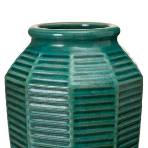 Jarrón 18,5 x 18,5 x 23 cm Cerámica Azul oscuro