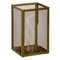 Portavelas 16 x 16 x 25,5 cm Cristal Dorado Metal
