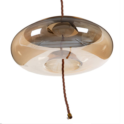 Lámpara de Techo Champán Cristal Metal 30 x 30 x 15 cm
