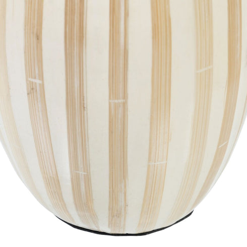 Jarrón Beige Bambú 15 x 15 x 30 cm