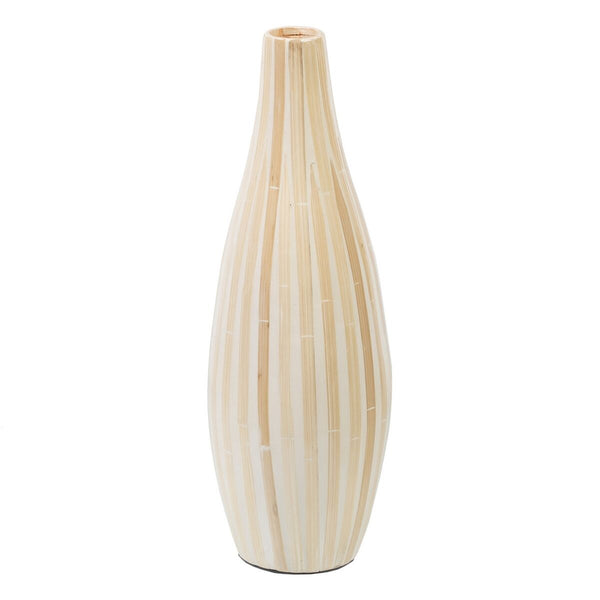 Jarrón 15 x 15 x 44 cm Beige Bambú