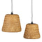 Lámpara de Techo 35,5 x 35,5 x 30,5 cm Natural Bambú (2 Unidades)