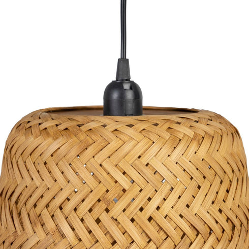 Lámpara de Techo 35,5 x 35,5 x 30,5 cm Natural Bambú (2 Unidades)