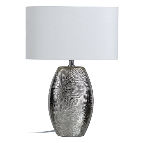 Lámpara de mesa 18 x 31,8 x 44,5 cm Cerámica Plata