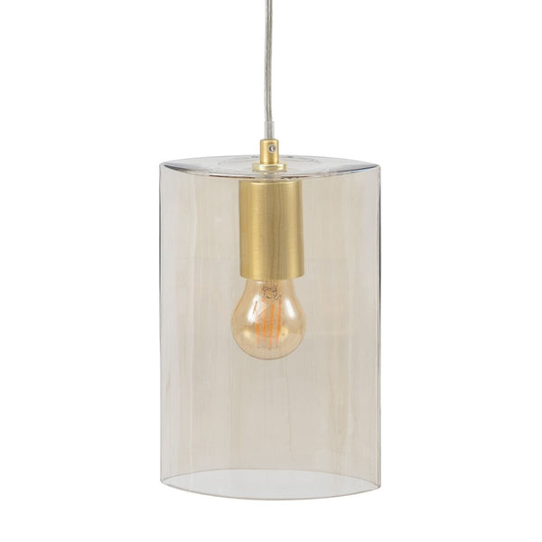 Lámpara de Techo 15 x 15 x 22,2 cm Cristal Dorado Hierro Ø 15 cm