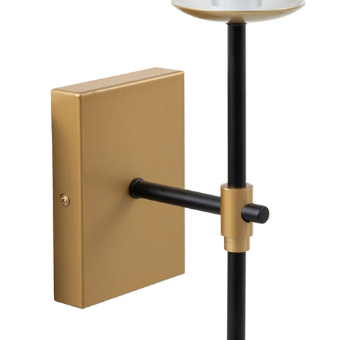 Lámpara de Pared 12 x 15 x 36 cm Negro Dorado Metal Clásico