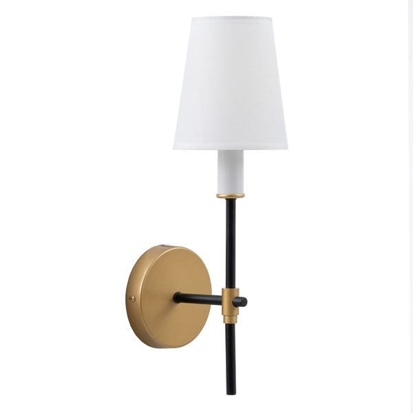 Lámpara de Pared 12 x 15 x 36 cm Negro Dorado Metal Clásico
