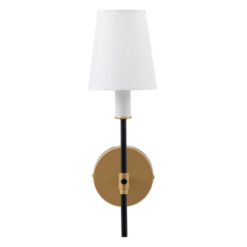 Lámpara de Pared 12 x 15 x 36 cm Negro Dorado Metal Clásico