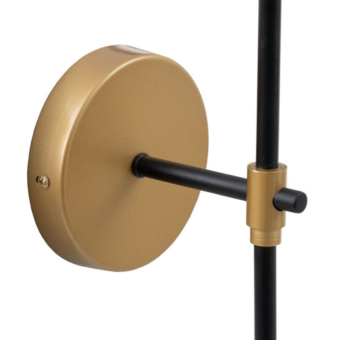 Lámpara de Pared 12 x 15 x 36 cm Negro Dorado Metal Clásico