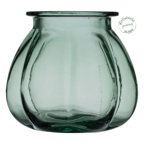 Jarrón vidrio reciclado Verde 18 x 18 x 16 cm