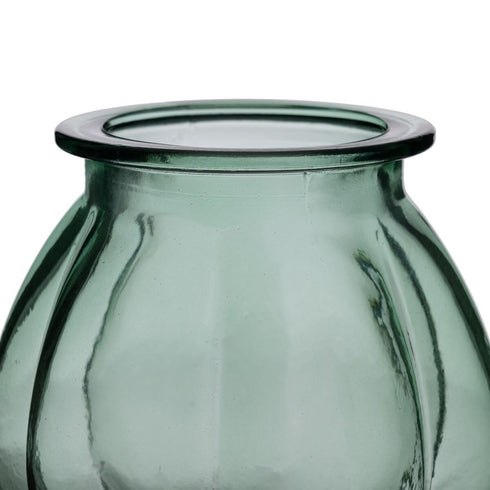Jarrón vidrio reciclado Verde 18 x 18 x 16 cm
