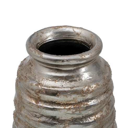 Jarrón Cerámica Plata 16 x 16 x 40 cm