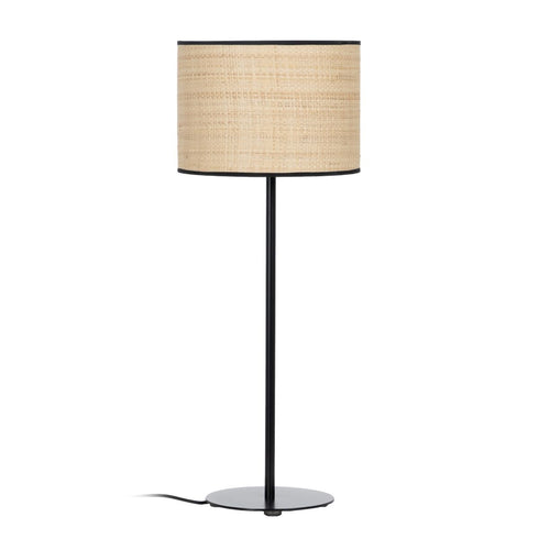Lámpara de mesa Negro Beige Rafia Hierro Plástico 220-240 V 25 x 25 x 65 cm