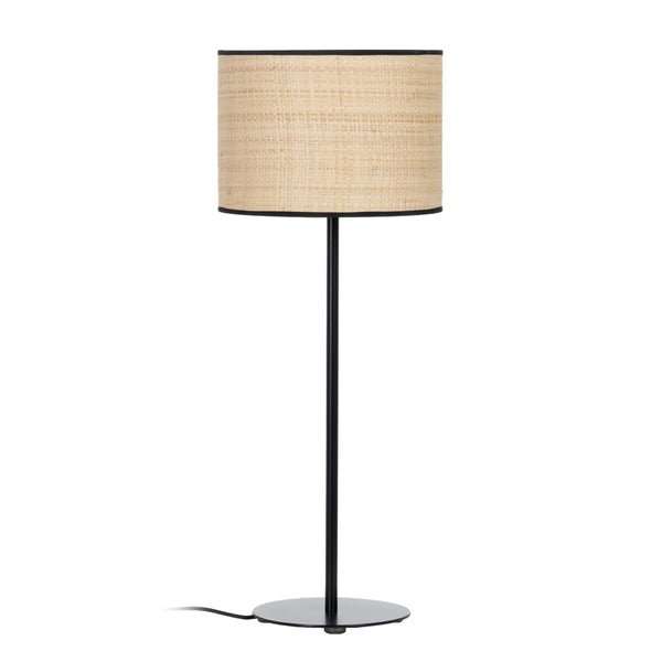 Lámpara de mesa Negro Beige Rafia Hierro Plástico 220-240 V 25 x 25 x 65 cm