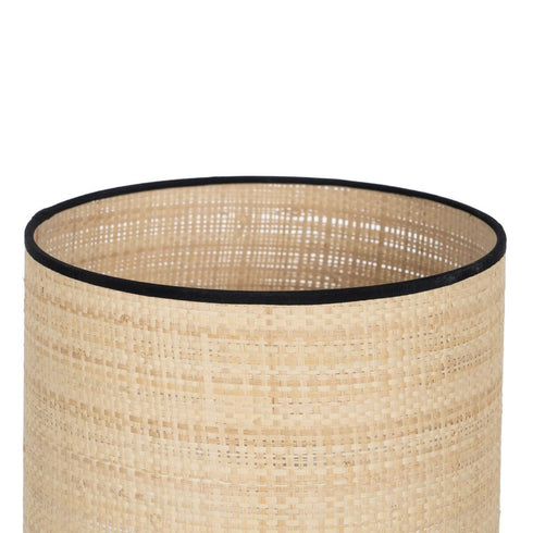 Lámpara de mesa Negro Beige Rafia Hierro Plástico 220-240 V 25 x 25 x 65 cm