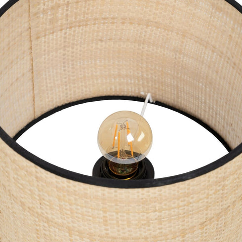 Lámpara de mesa Negro Beige Rafia Hierro Plástico 220-240 V 25 x 25 x 65 cm