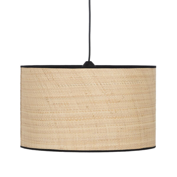 Lámpara de Techo Negro Natural Rafia Hierro Plástico 220-240 V 40 x 40 x 24 cm