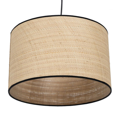 Lámpara de Techo Negro Natural Rafia Hierro Plástico 220-240 V 40 x 40 x 24 cm