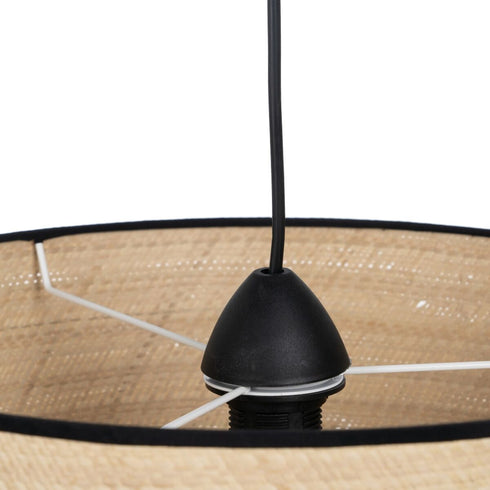 Lámpara de Techo Negro Natural Rafia Hierro Plástico 220-240 V 40 x 40 x 24 cm