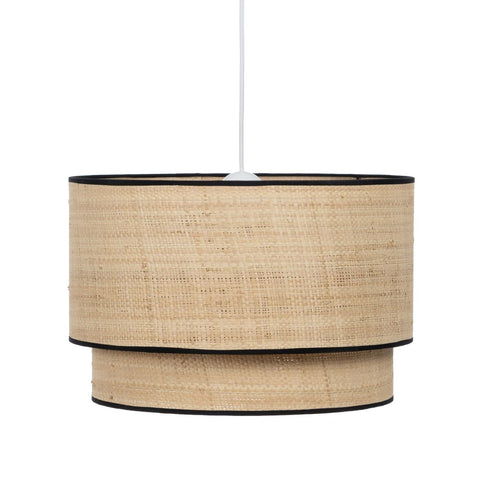 Lámpara de Techo Negro Natural Rafia Hierro Plástico 220-240 V 40 x 40 x 24 cm