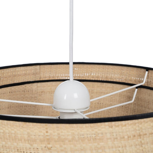 Lámpara de Techo Negro Natural Rafia Hierro Plástico 220-240 V 40 x 40 x 24 cm