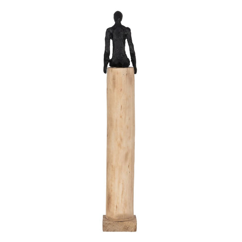 Figura Decorativa Negro Natural Hombre 14 x 10 x 66 cm